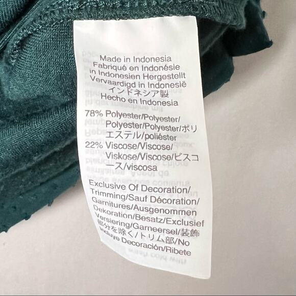 MADEWELL / Texture & Thread teal green Clipdot Ruffle top / XXS - Picture 4 of 7